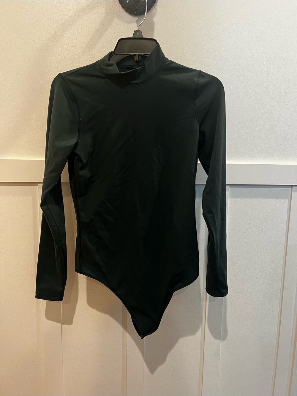 Abercrombie & Fitch Black Long-Sleeve Mock Neck Bodysuit
